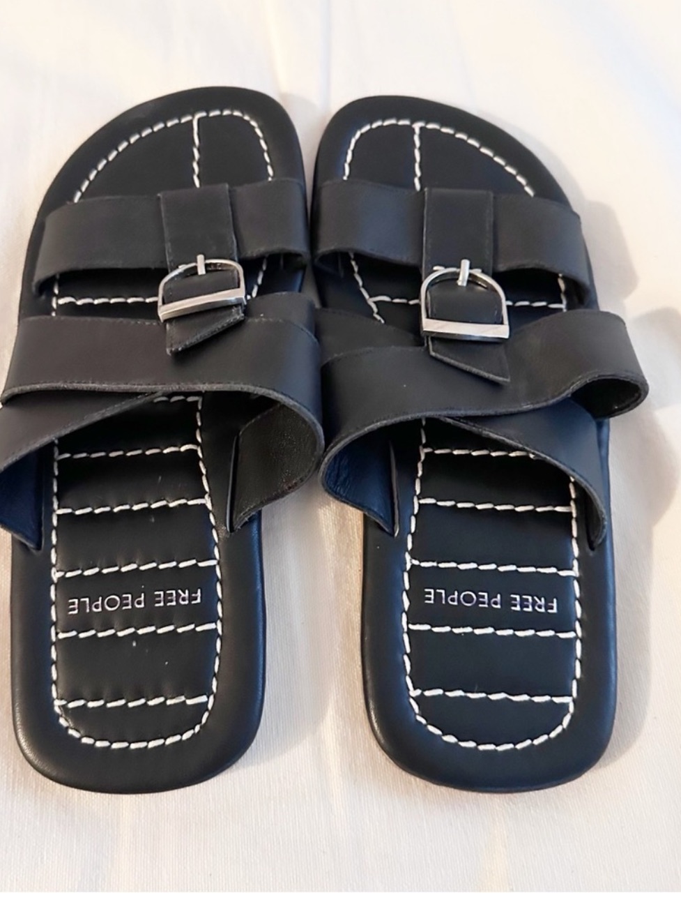 Nwob Free People Black Sloan Buckle Sandals Sz: 7 — image 6 of 7